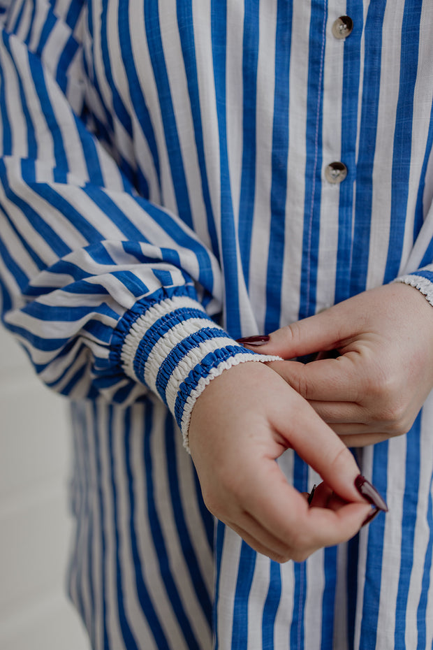 Rose Shirt - Blue Stripe