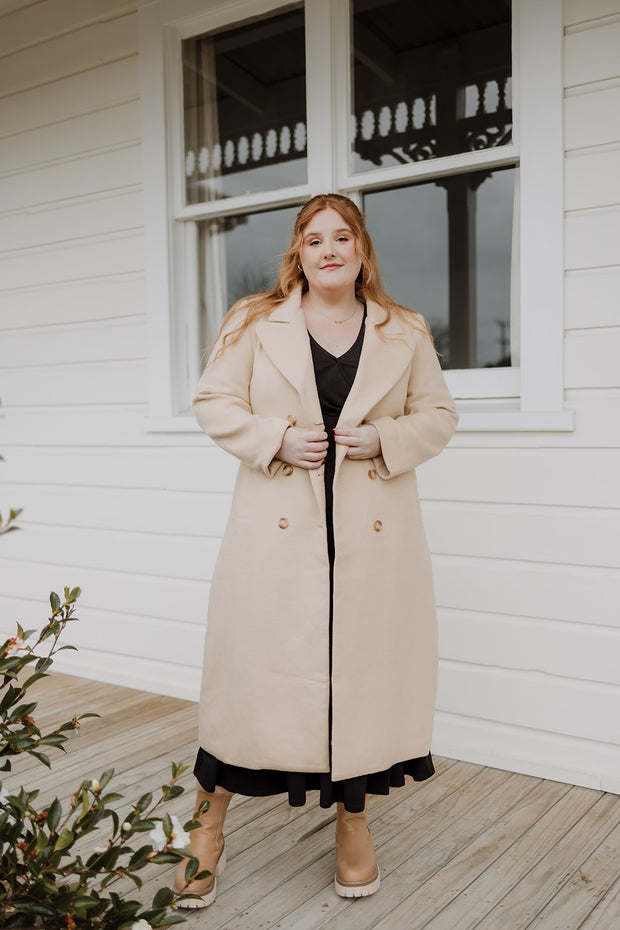 Wool Long Coat - Camel