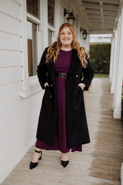 Wool Long Coat - Black