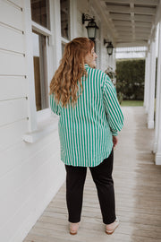 Rose Shirt - Green Stripe