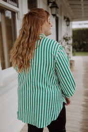 Rose Shirt - Green Stripe