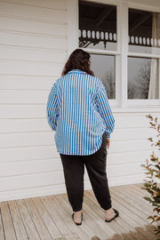 Rose Shirt - Blue Stripe