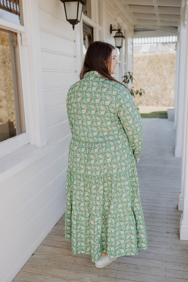 Amy Dress - Green Floral