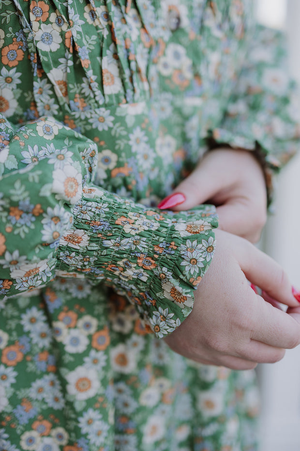 Amy Dress - Green Floral