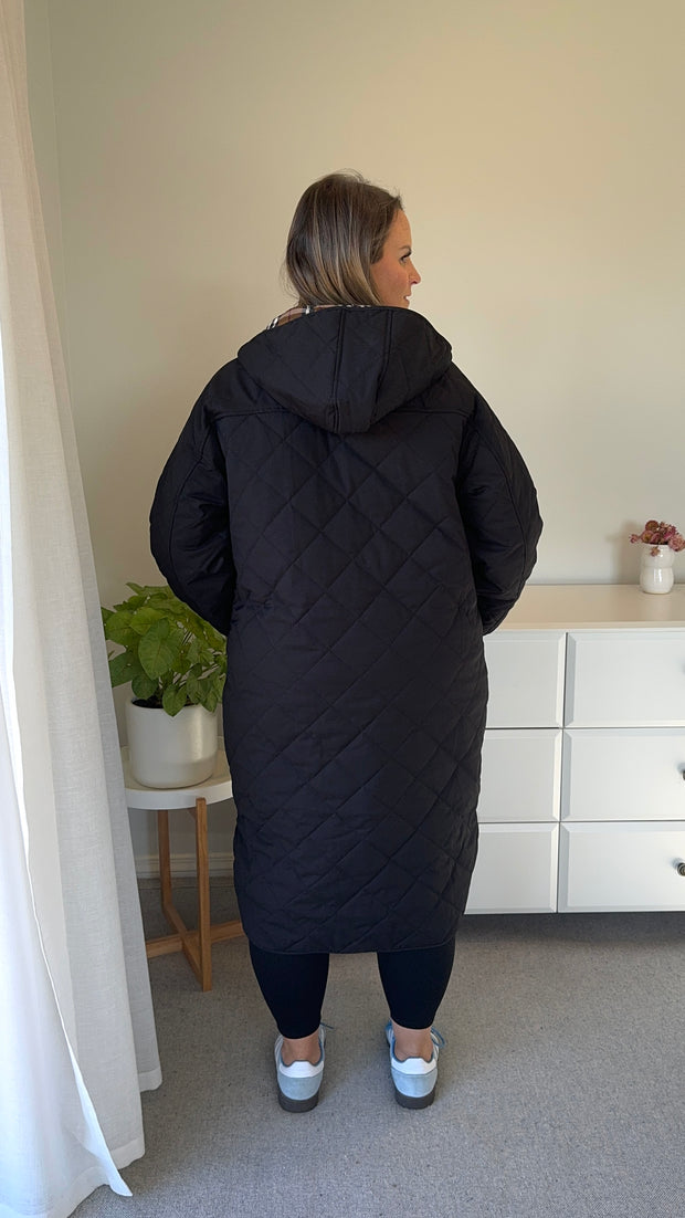 Quilted Coat - Black