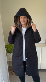 Quilted Coat - Black