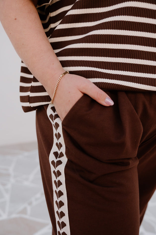 Baz Pants - Brown/Brown Heart