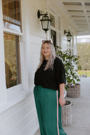 Barry Pants - Forest Green/Pink Heart