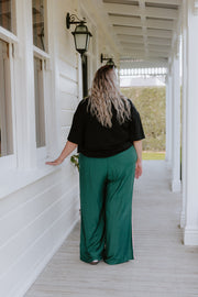 Barry Pants - Forest Green/Pink Heart