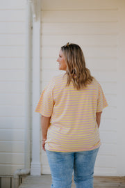 Oversized Tee - Pink/Yellow Stripe