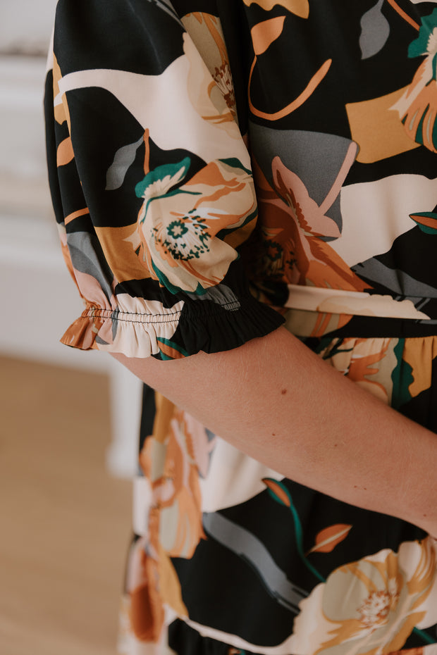 August Dress - Black Floral
