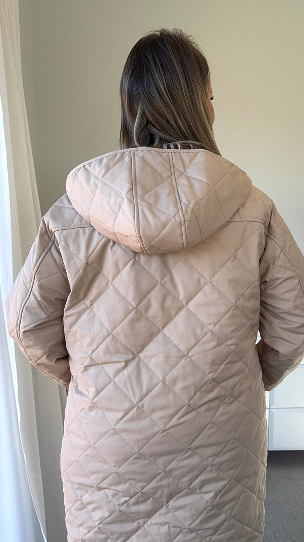 Quilted Coat - Camel