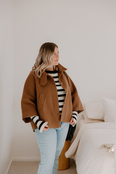 High Neck Cape - Teddy