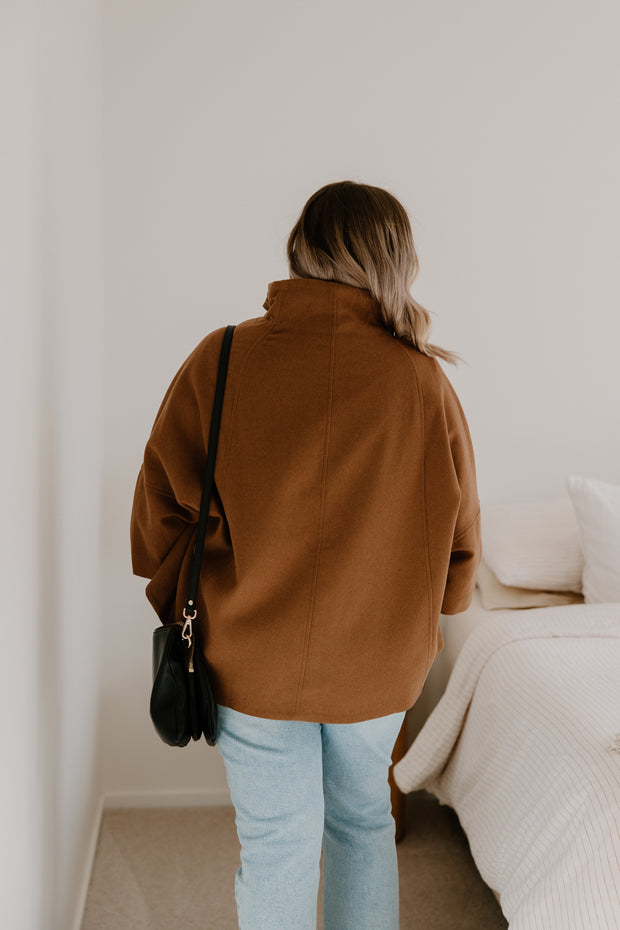 High Neck Cape - Teddy