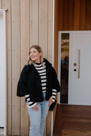 High Neck Cape - Dark Navy