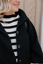 High Neck Cape - Dark Navy