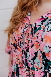 Jules Dress - Pink/Black Floral