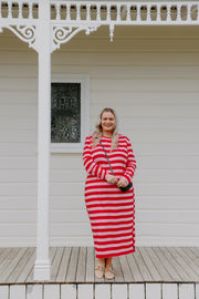 Lauren Dress - Pink/Red Stripe