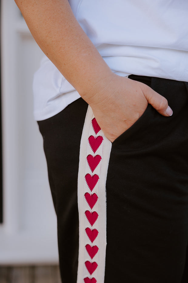 Baz Pants - Black/Burgundy Heart (Delayed Delivery)