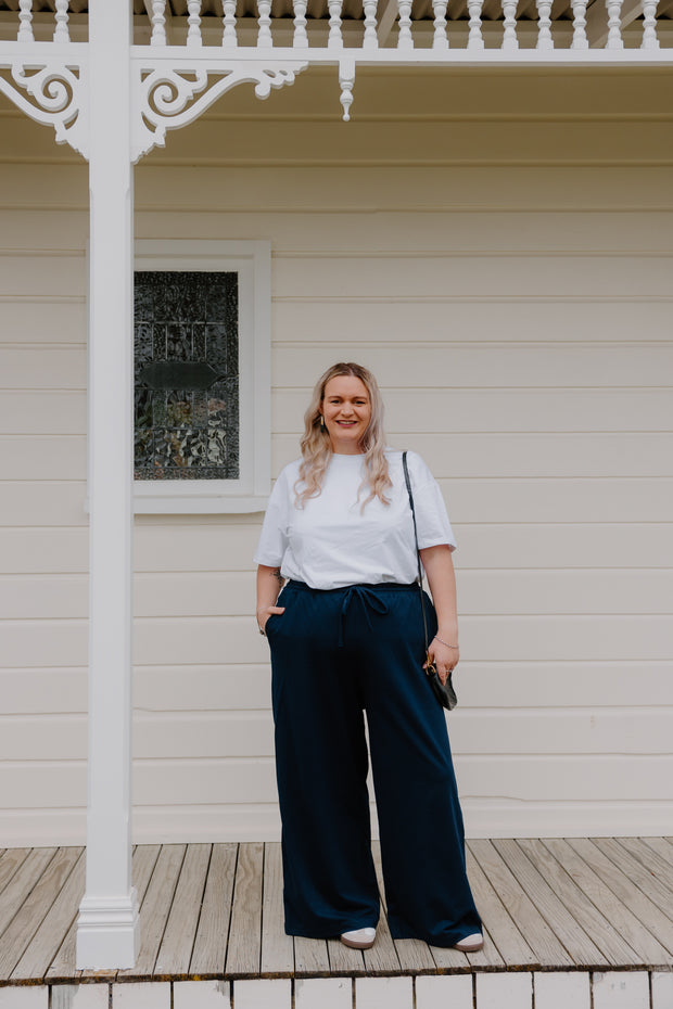 Baz Pants - Navy/Green Heart