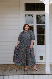 August Dress - Navy Floral