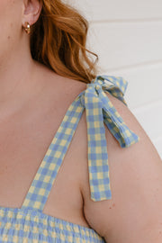 Vienna Dress - Blue/Lemon Check