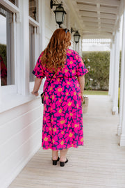 Nadia Dress - Pink/Navy Floral