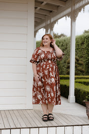 Betty Dress - Brown Print