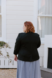 Fitted Stretch Blazer - Black