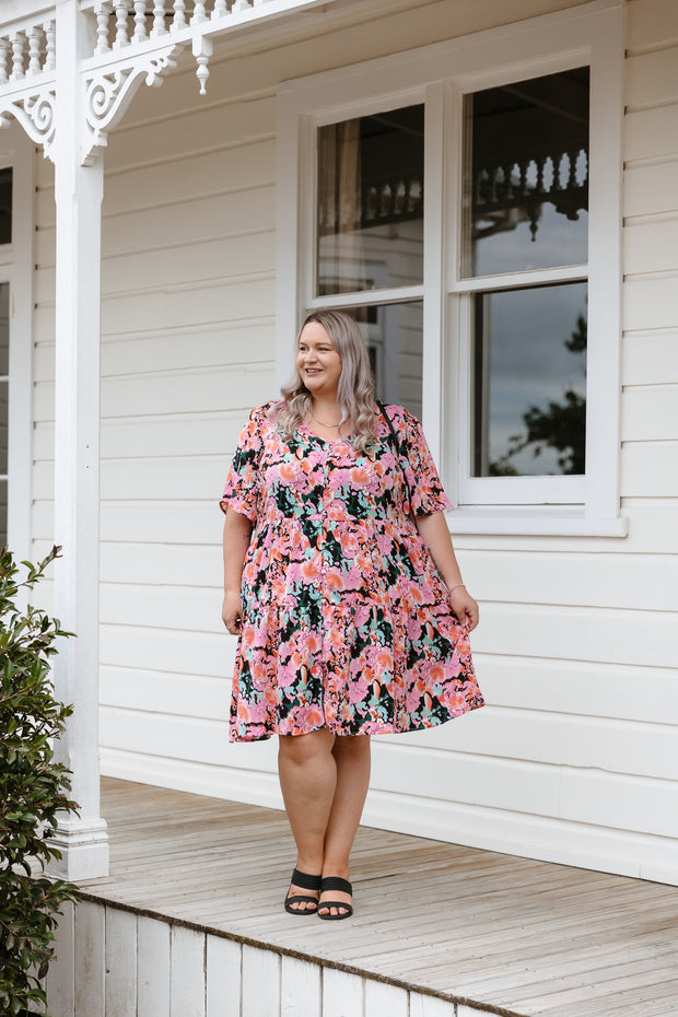 Eden Dress - Black Floral