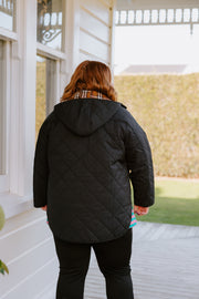 Quilted Jacket (Hood) - Black
