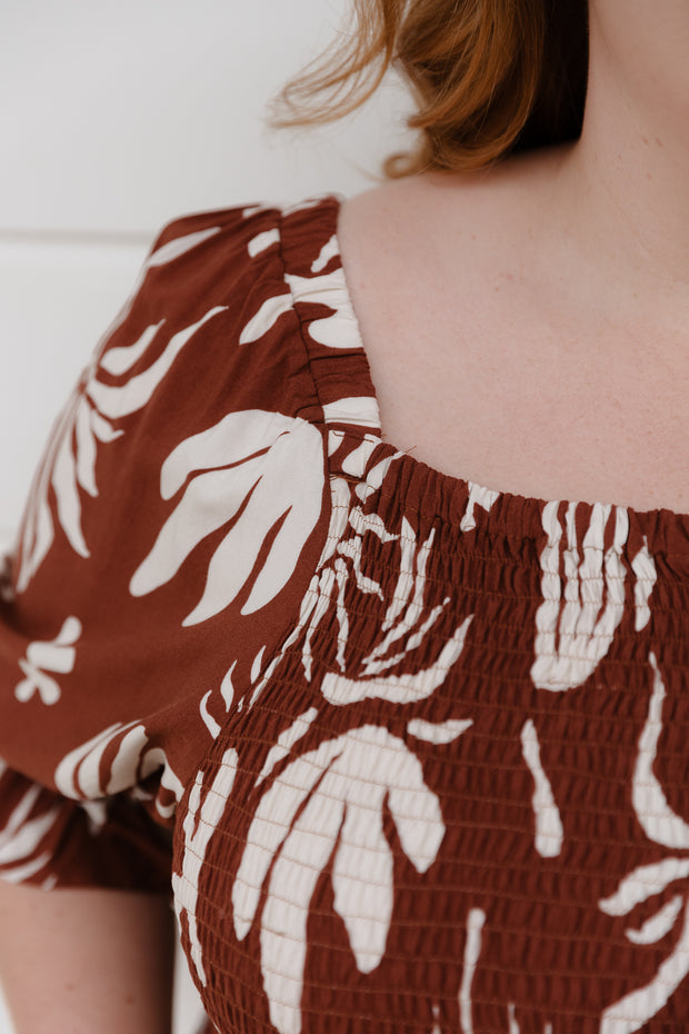 Betty Dress - Brown Print