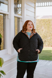 Quilted Jacket (Hood) - Black