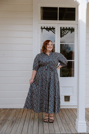 August Dress - Navy Floral