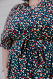 August Dress - Navy Floral