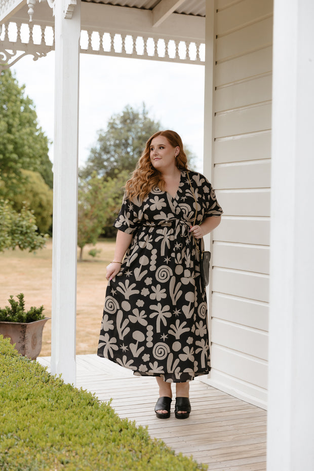 Nadia Dress - Black Star Print