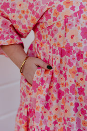 Paisley Dress - Pink Yellow Floral