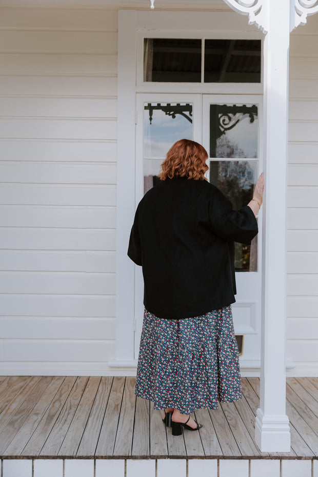 High Neck Cape - Black