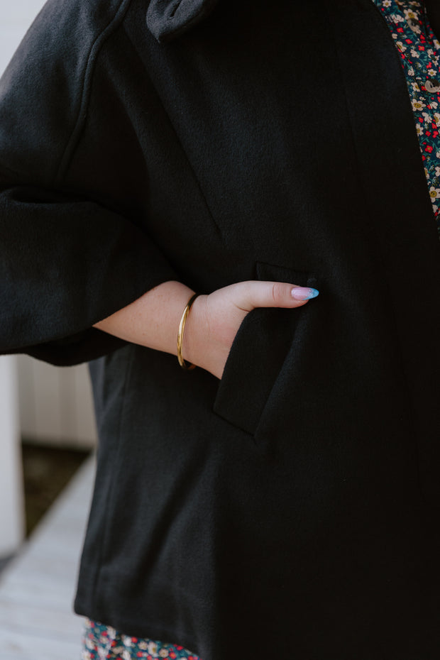 High Neck Cape - Black
