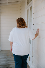 Oversized Tee - White w Bow