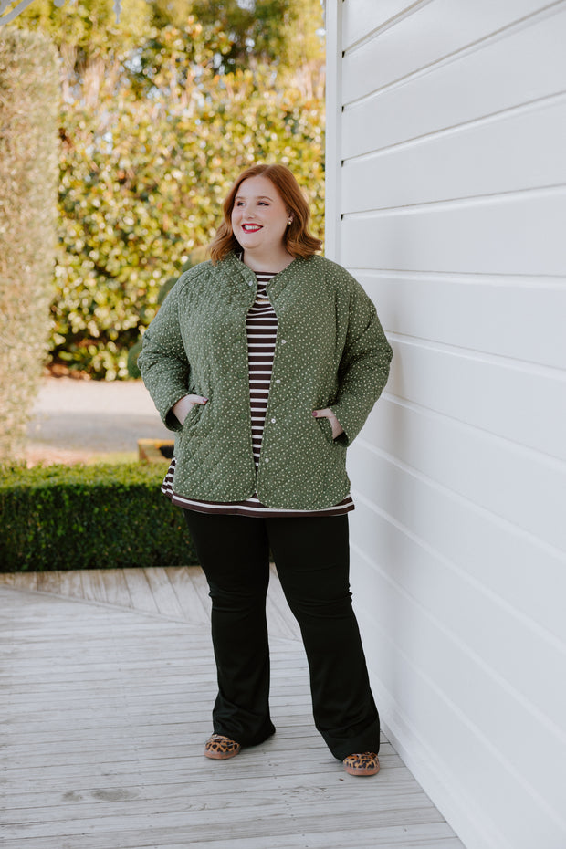 Quilted Jacket - Khaki Quilted