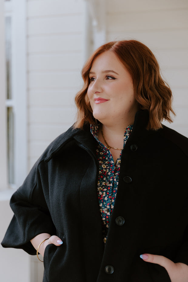 High Neck Cape - Black