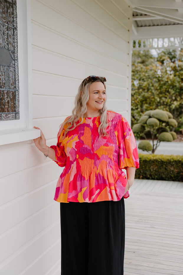 Liv Top - Pink & Yellow