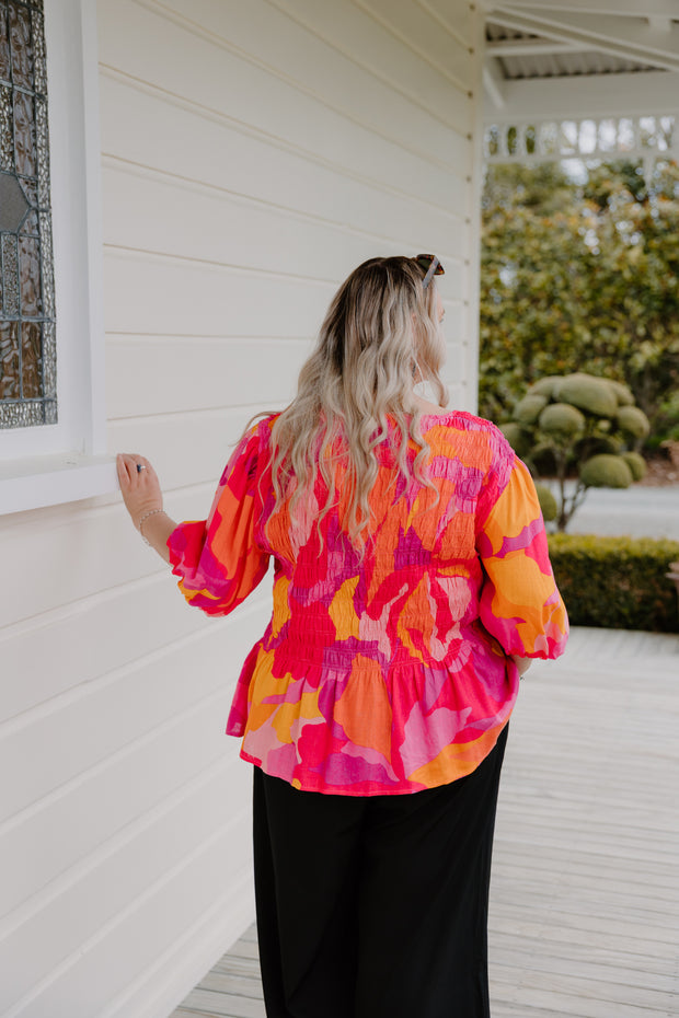 Liv Top - Pink & Yellow