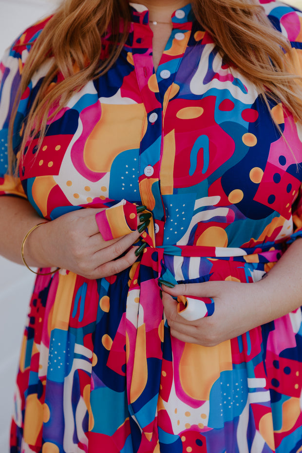 August Dress - Colourful Abstract