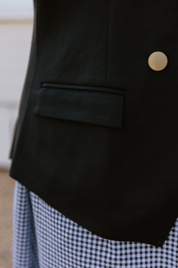Fitted Stretch Blazer - Black