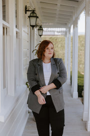 Longline Stretch Blazer - Grey