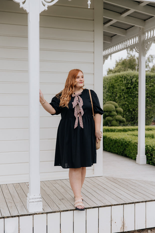 Beau Dress - Black/Leopard