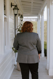 Longline Stretch Blazer - Grey