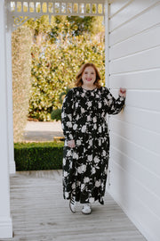 Logie Dress - B/W Floral